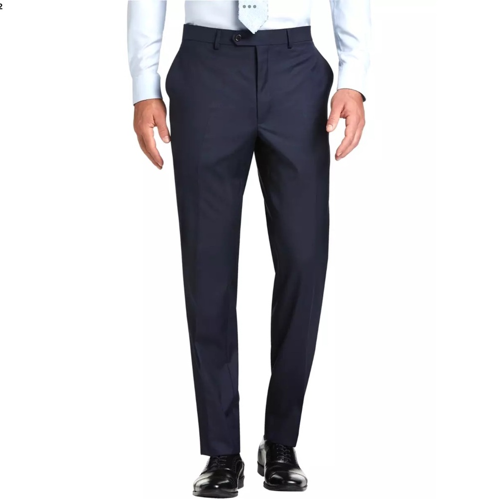 Lauren Ralph Lauren Trousers Size 36 x 34 Blue Wool Blend Ultra Flex Classic
